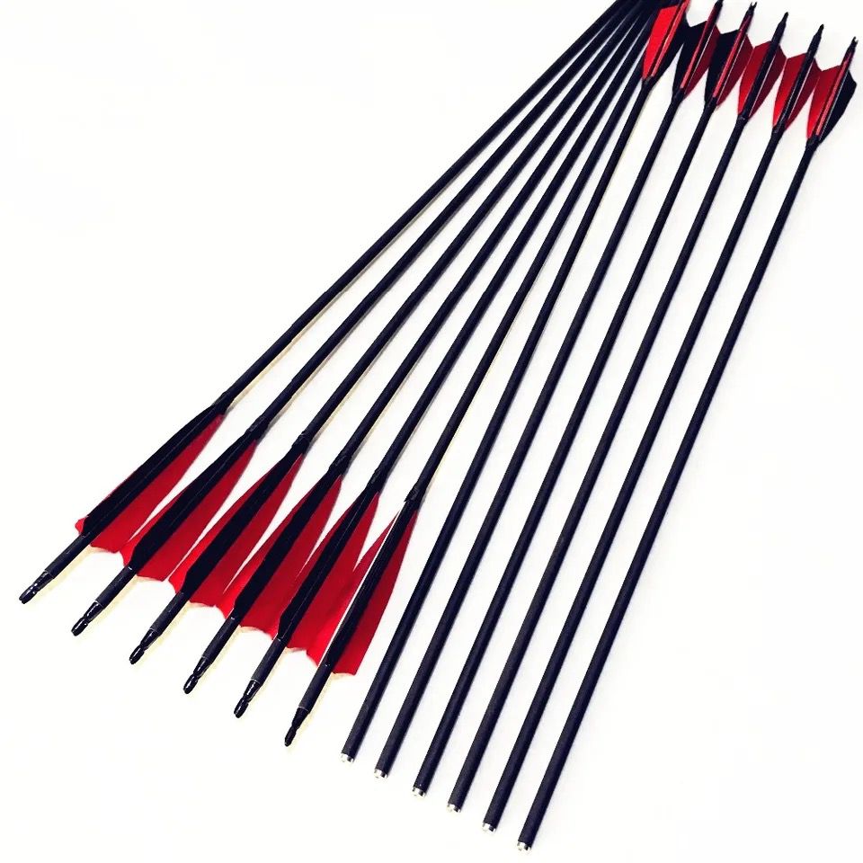 KIT 12 FLECHAS CARBONO PENAS NATURAIS