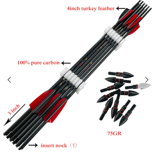 KIT 12 FLECHAS HORSE BOW DISPARO RÁPIDO