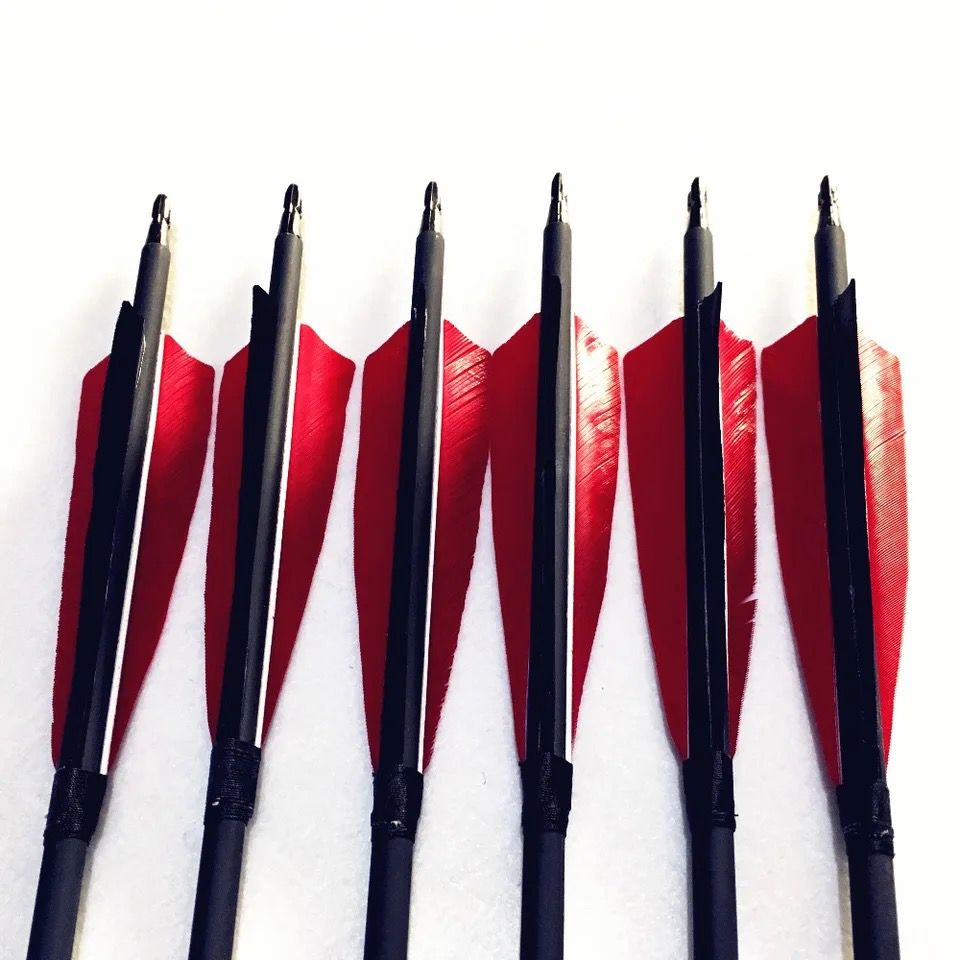 KIT 12 FLECHAS CARBONO PENAS NATURAIS